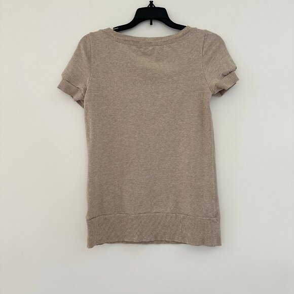 Y2K Gap Women's V-Neck Top Size Small Preppy Grunge 2000s Bella Swan Tan Brown - Picture 3 of 8